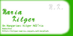 maria kilger business card